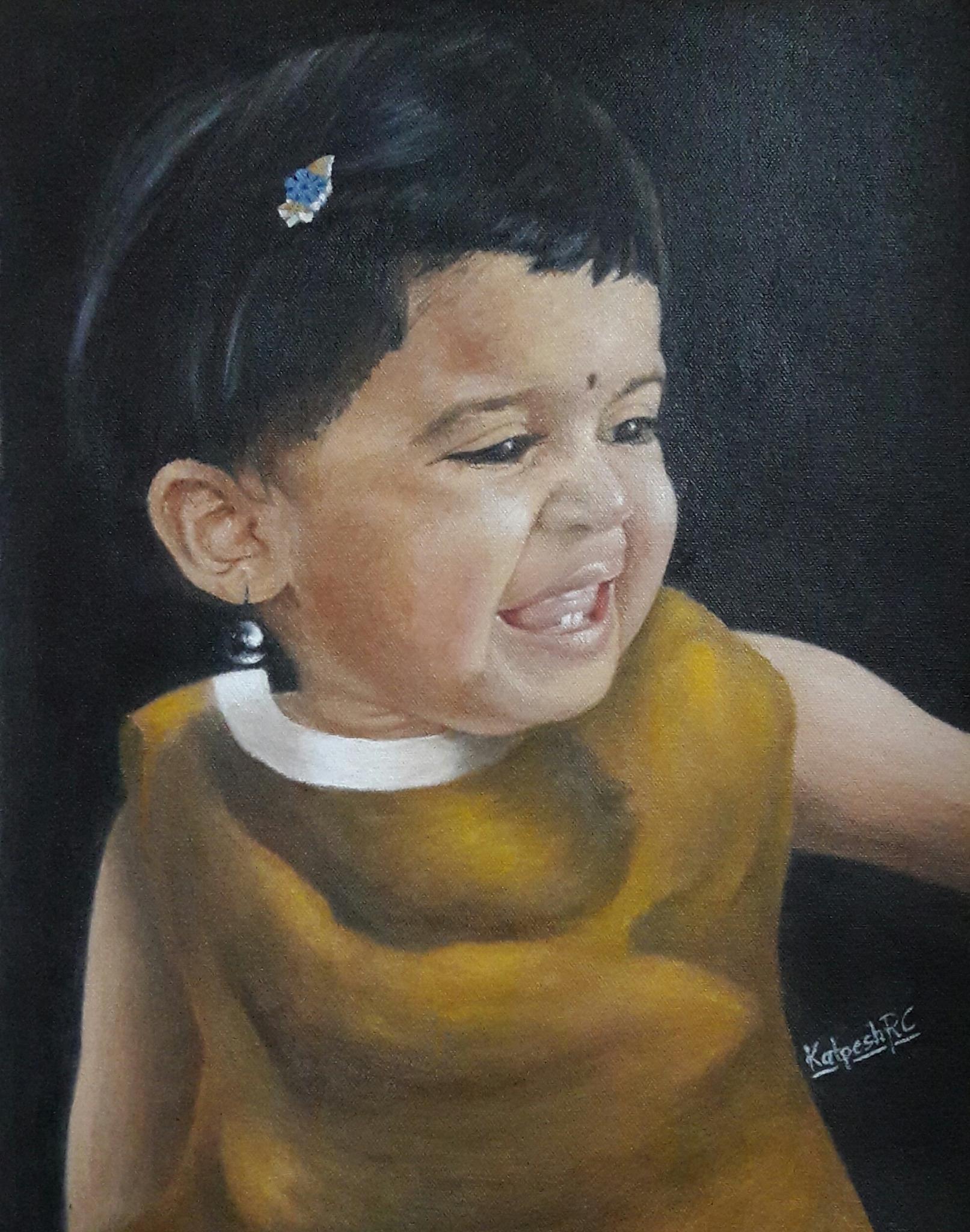 Portrait 1, portrait painting by Kalpesh RC