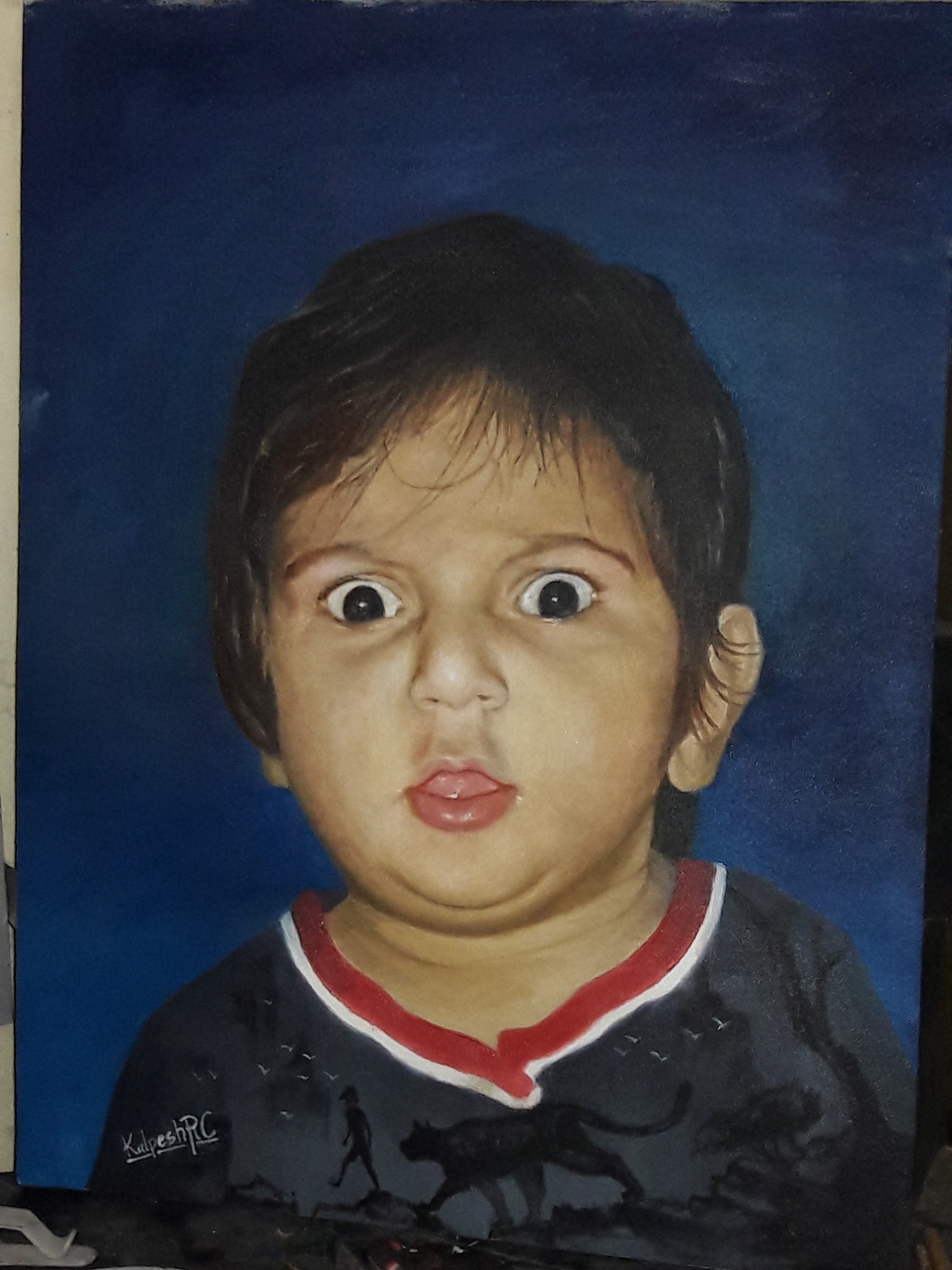 Portrait 2, portrait painting by Kalpesh RC