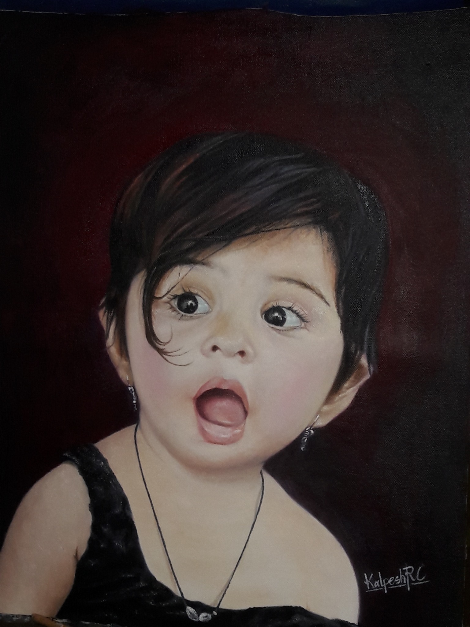 Portrait 3, portrait painting by Kalpesh RC