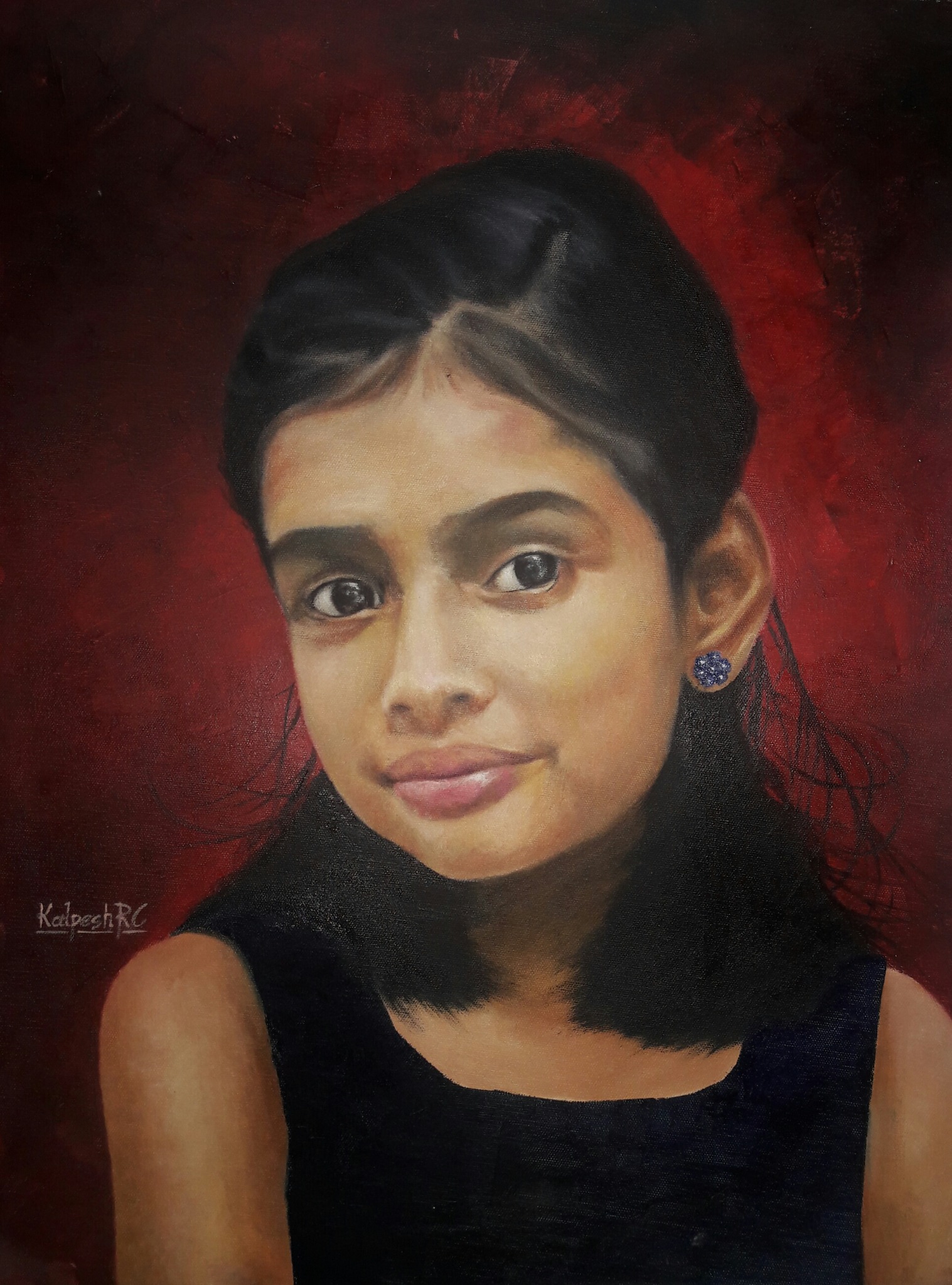 Portrait 4, portrait painting by Kalpesh RC