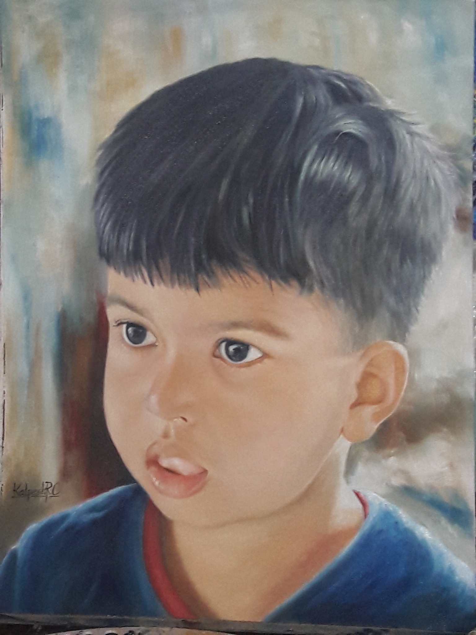 Portrait 6, portrait painting by Kalpesh RC
