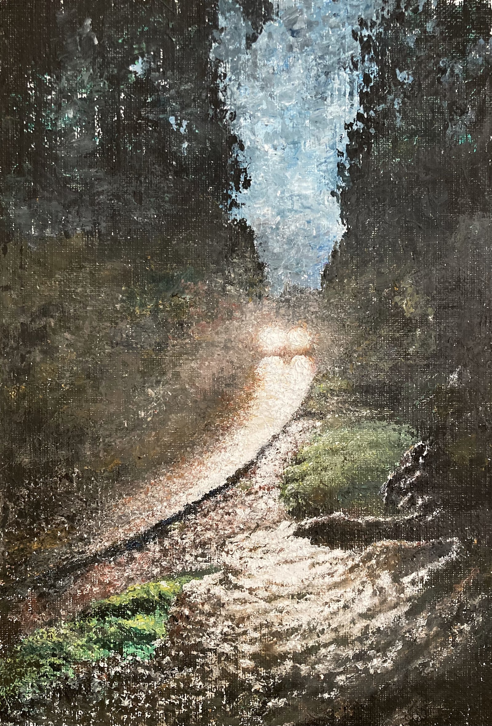 Headlights Through the Veil, painting by Kalpesh RC