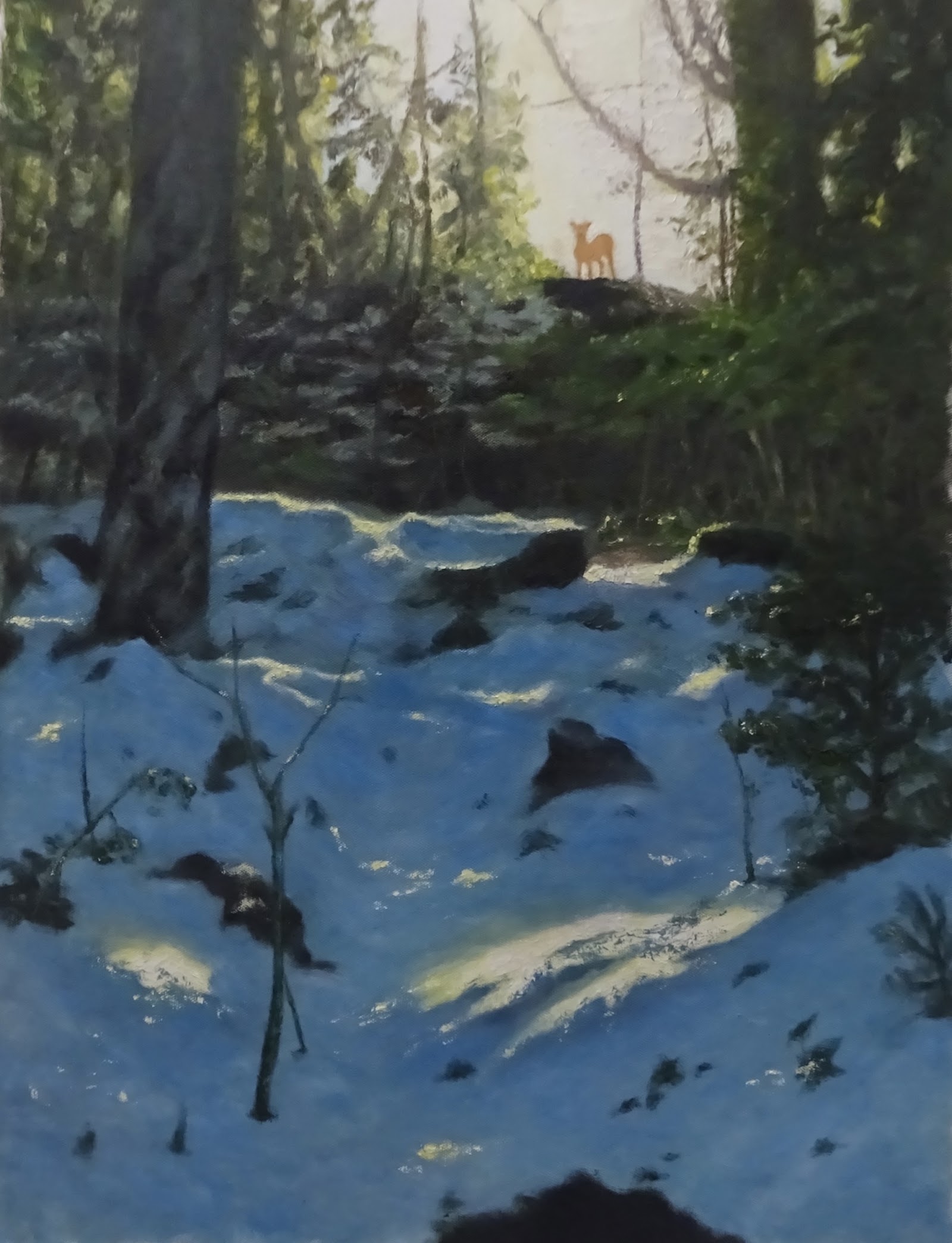 Silent Watcher in Thaw, painting by Kalpesh RC