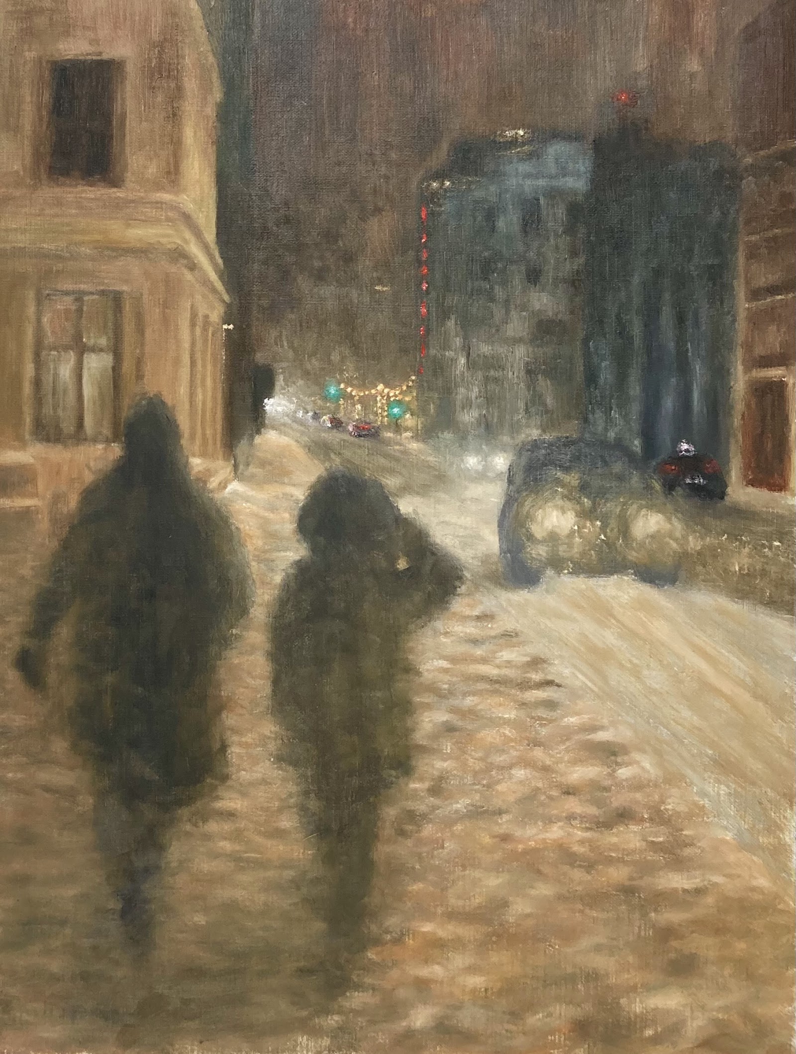 Two Shadows in the Snow, Oslo painting