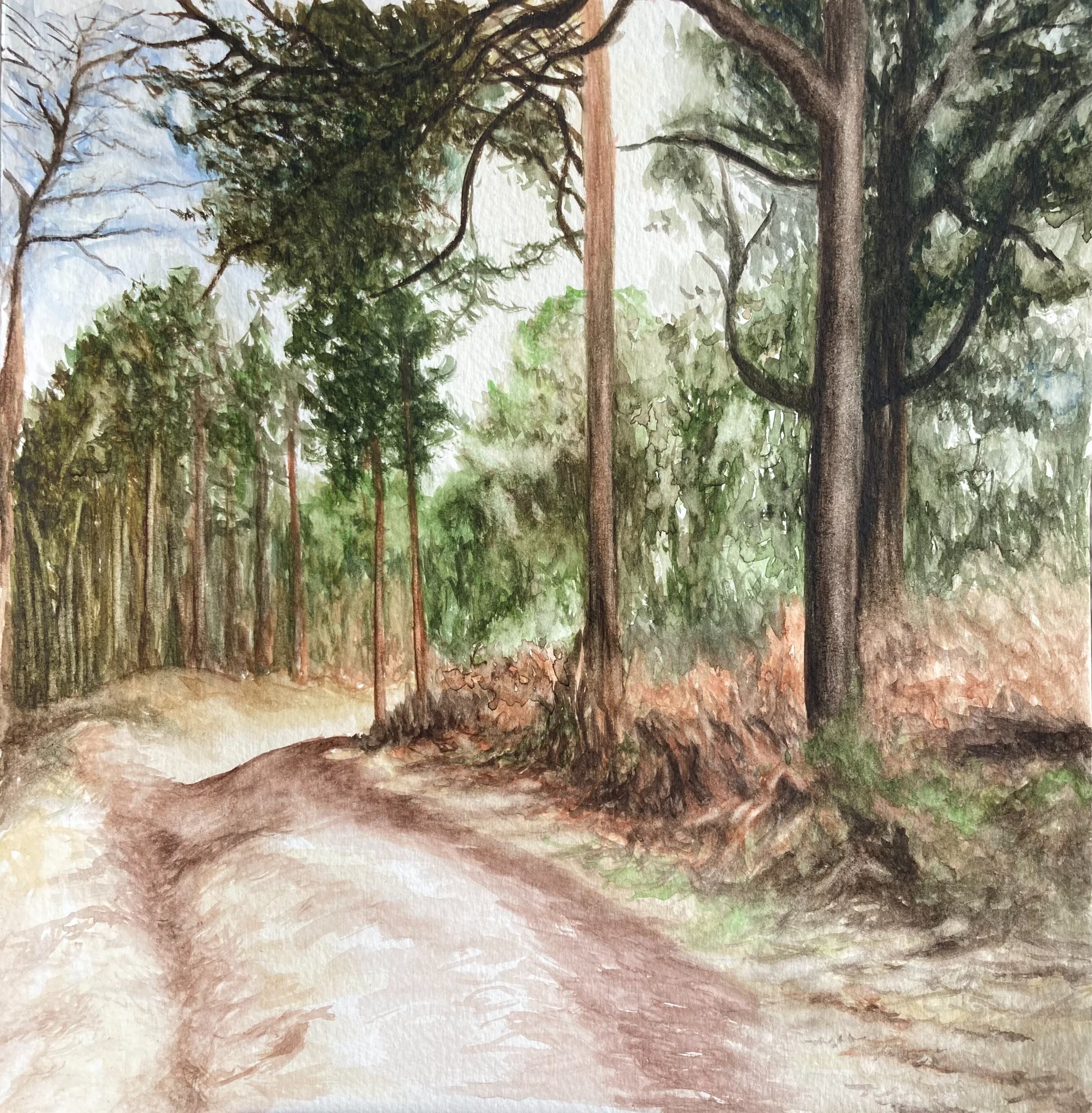 Forest Road, painting by Kalpesh RC