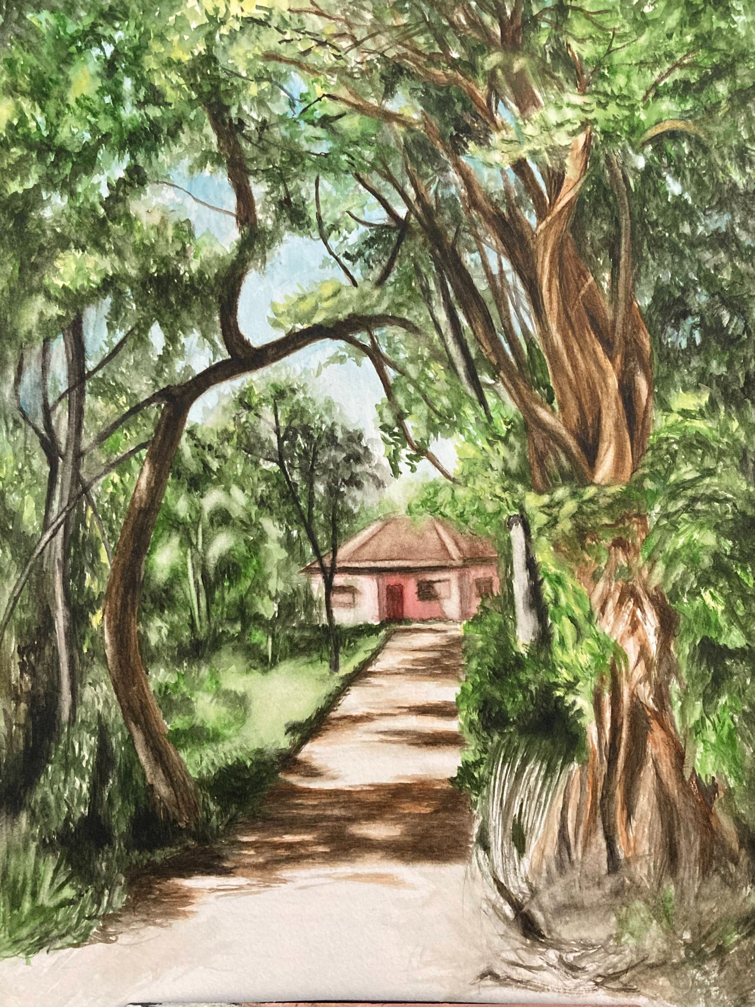 House Among Trees, painting by Kalpesh RC