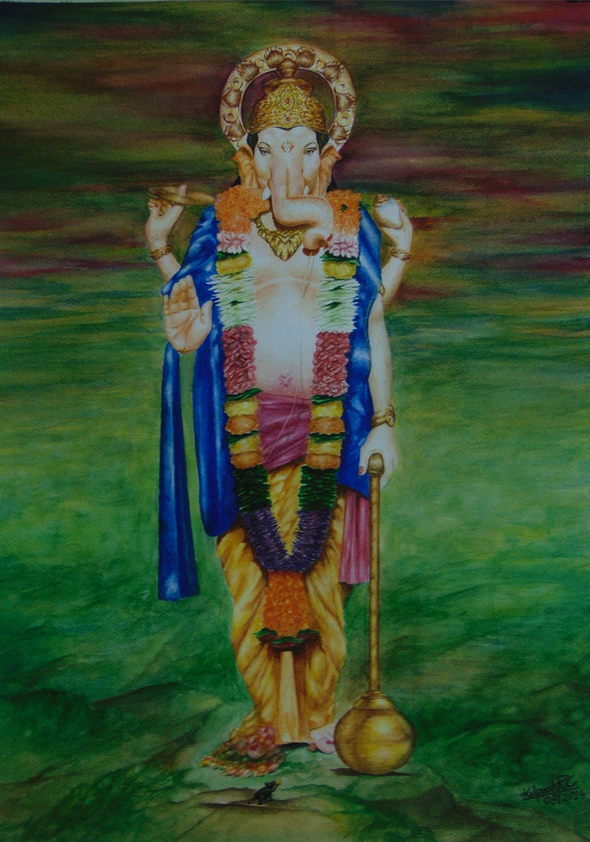 Ganapati — Rangari Badak Chawl, painting by Kalpesh RC