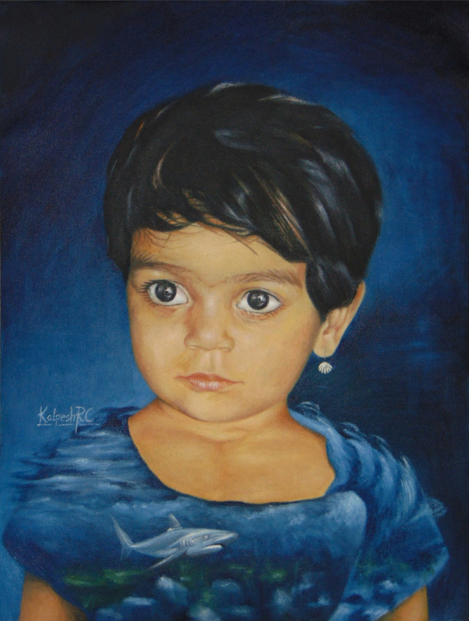 Portrait 7, portrait painting by Kalpesh RC
